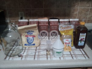 ingredients for cider brewing